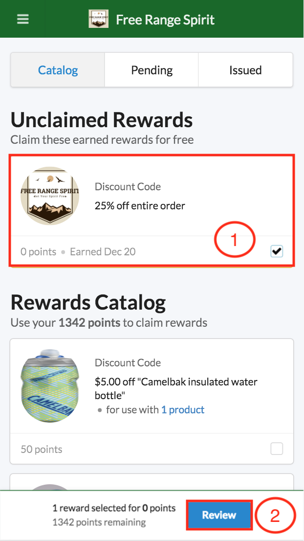 BrandChamp ambassador portal rewards catalog unclaimed reward