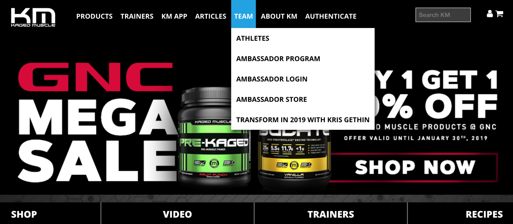 Kaged Muscle website ambassador options