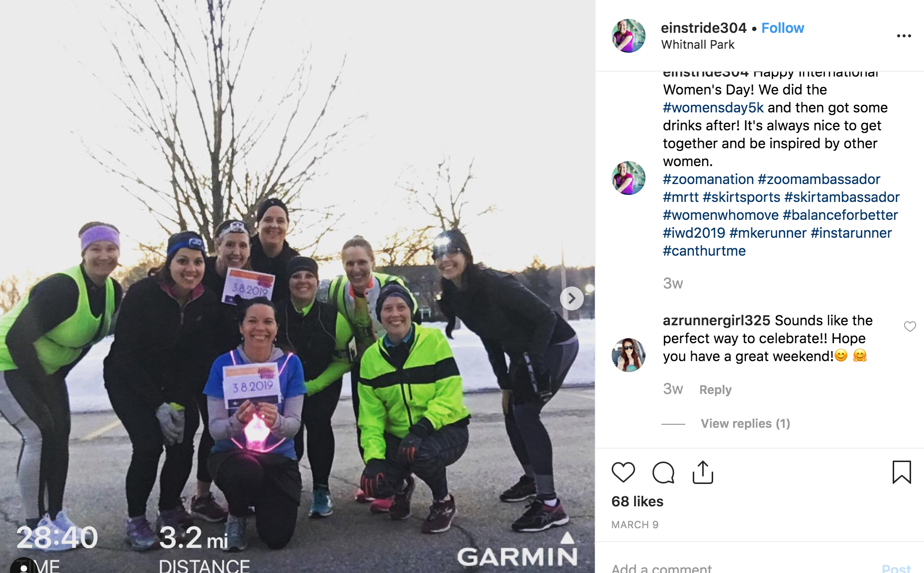 User-generated content group of women 5k after race winter jackets