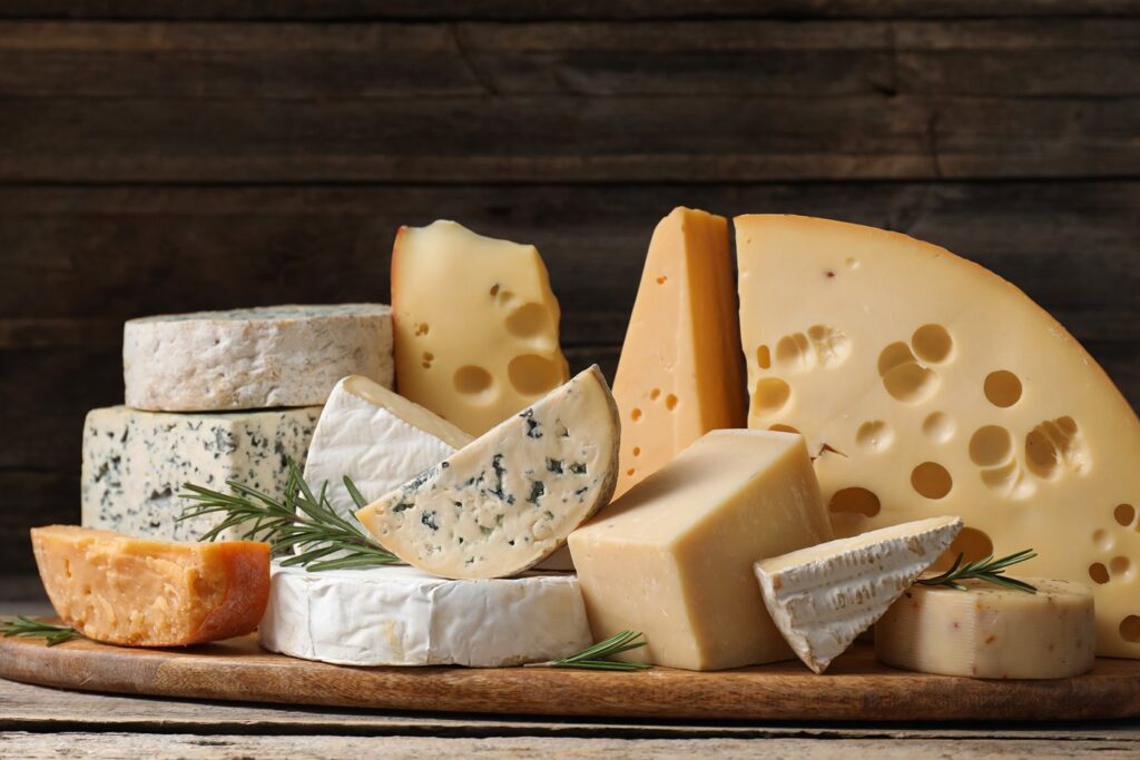 Various types of cheese
