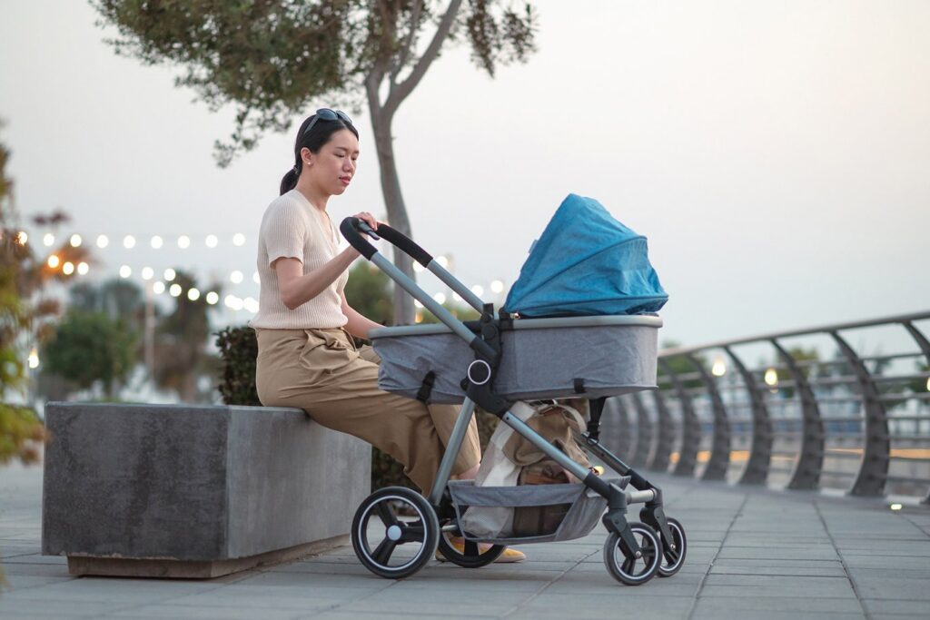 Woman with a stroller