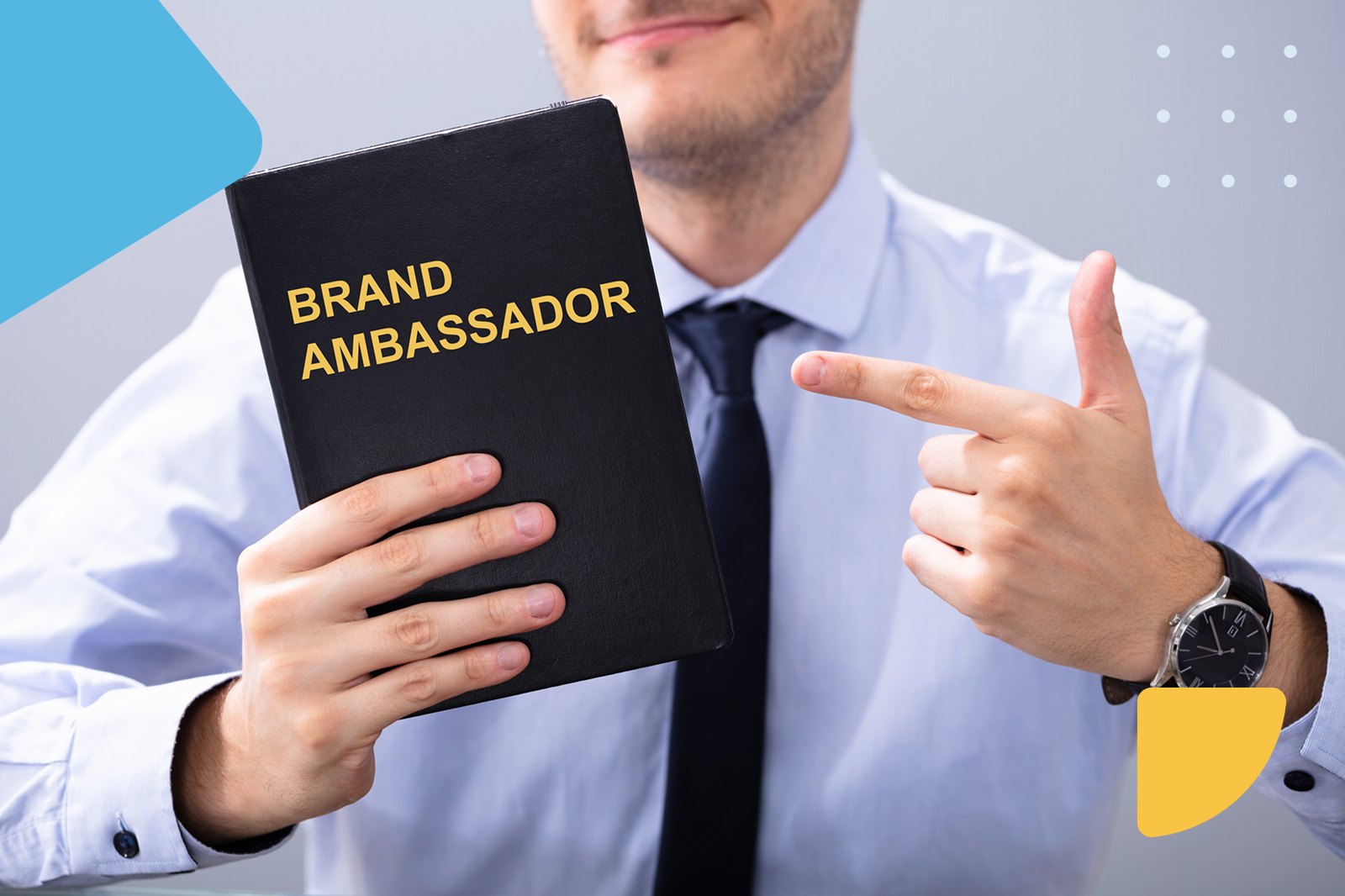 Brand ambassador book held by men