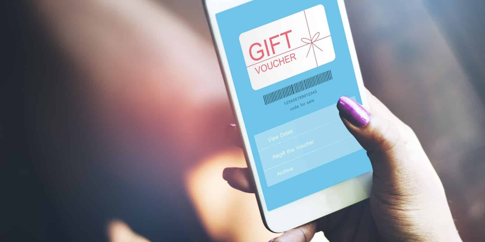 Gift voucher app on phone