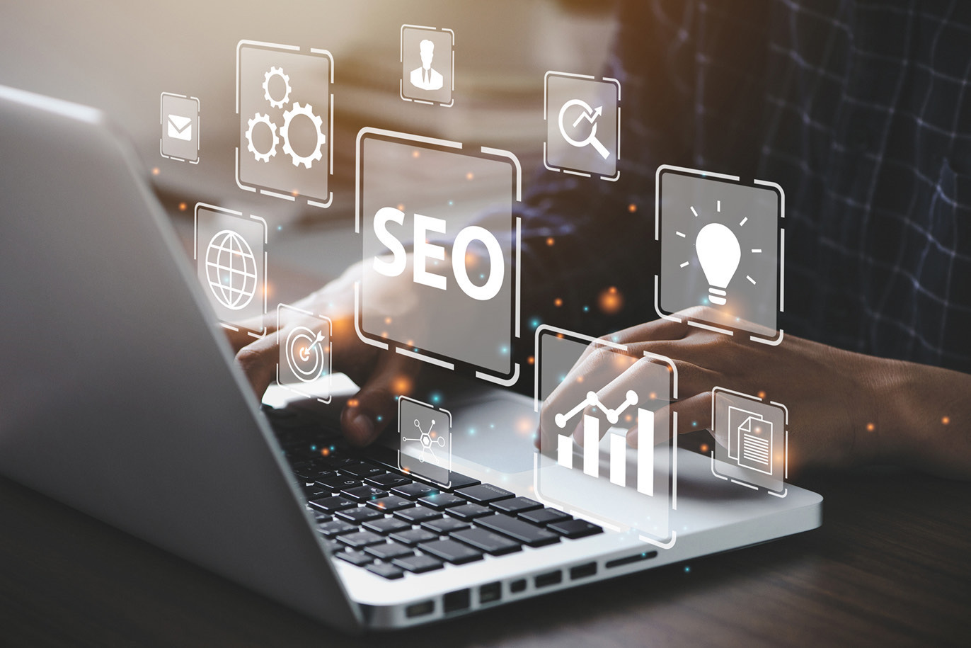 Person working on SEO strategy using a laptop
