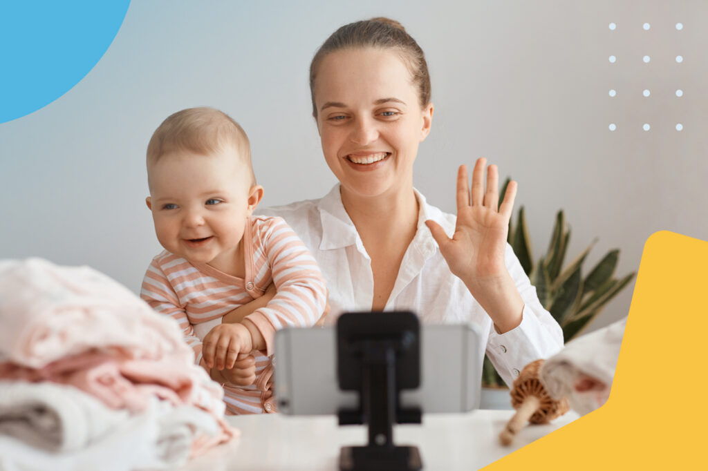 Woman smiling with her baby