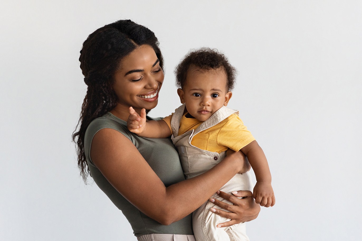 Woman holding her baby