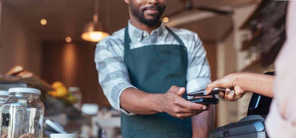 Coffeeshop checkout using mobile phone