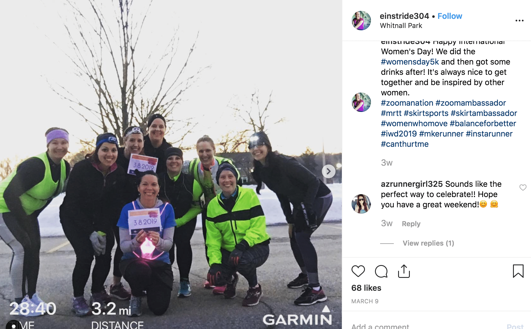 User-generated content group of women 5k after race winter jackets