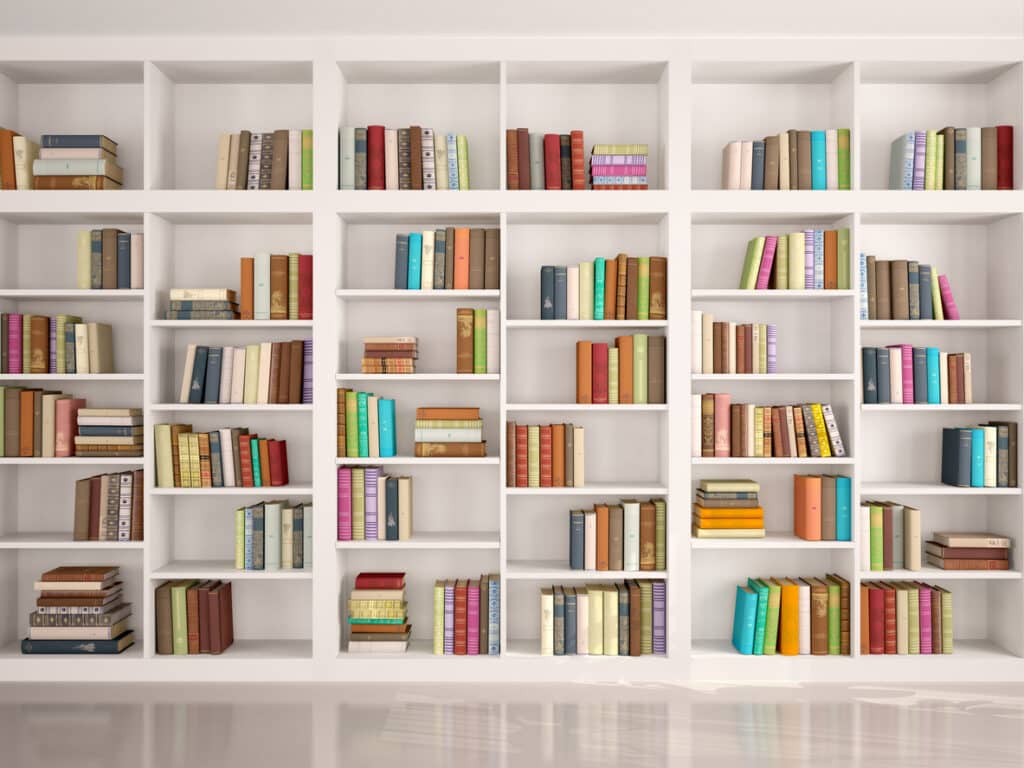 White bookshelf