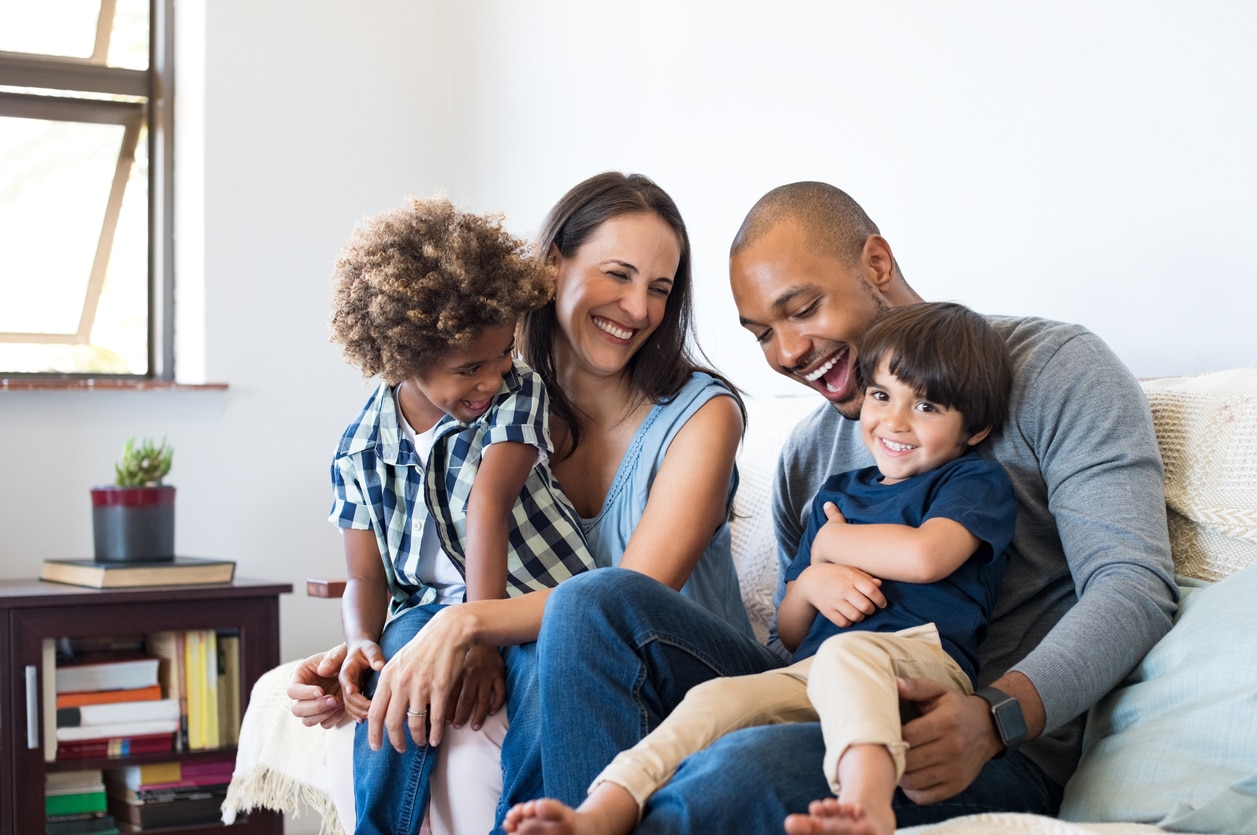 Happy family smiling