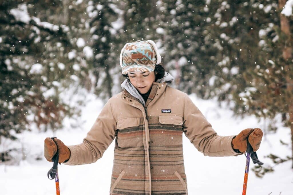 Skiing on the snow