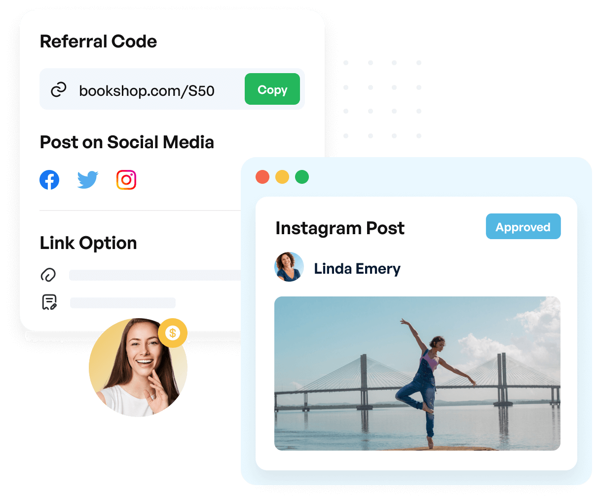 Referral code social post