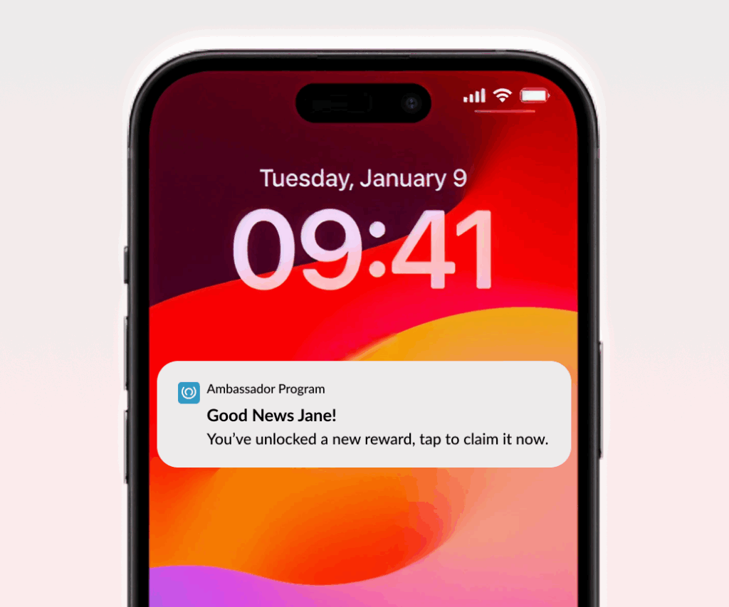 Custom push notification example on mobile