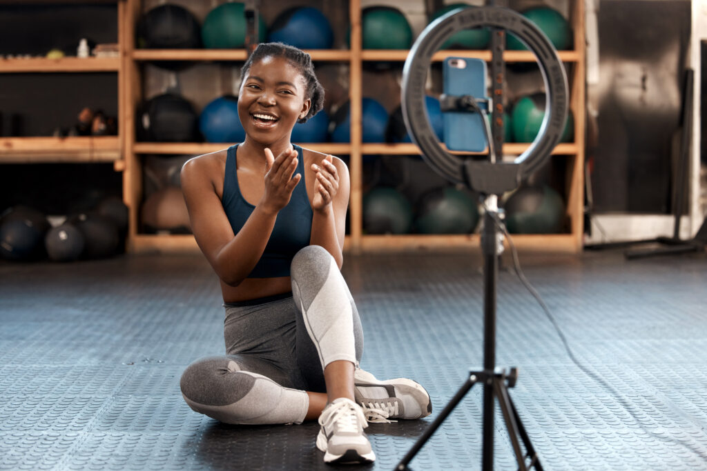 Ambassador recording content for her audience