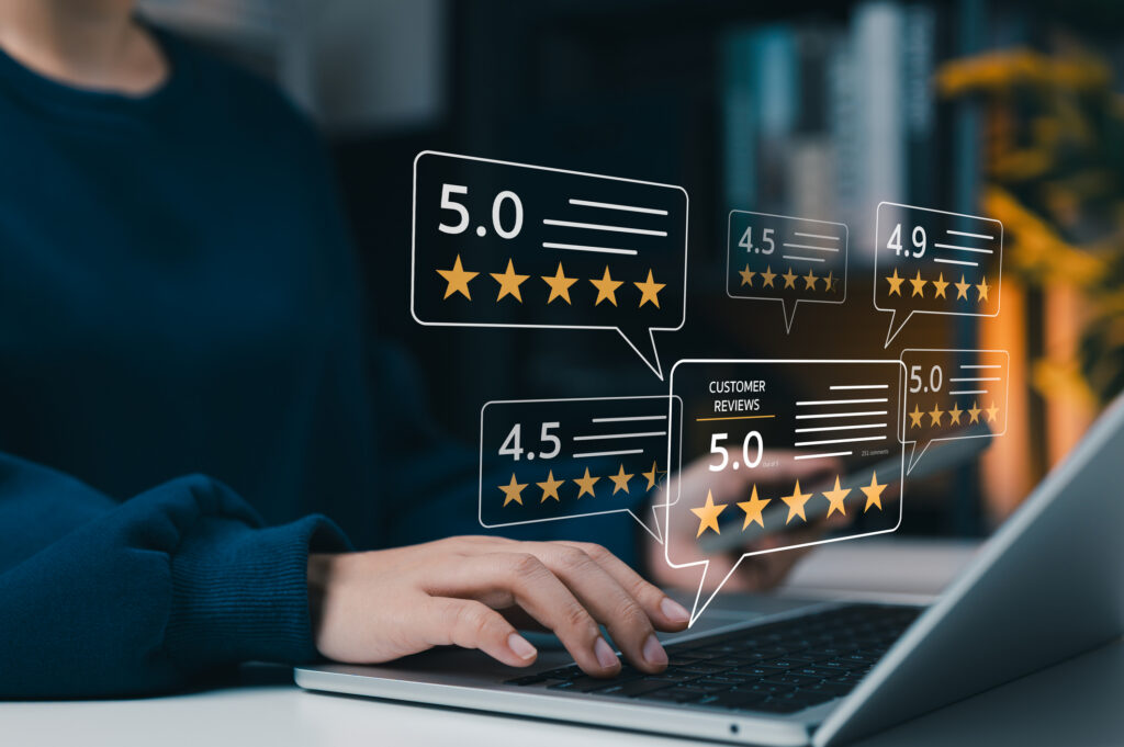 Customer reviews and ratings representing successful ambassador program examples